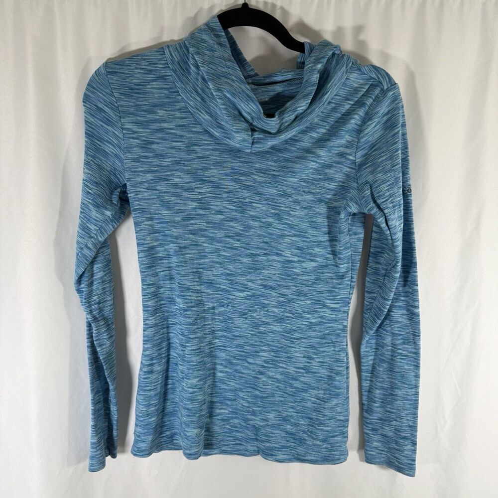 Columbia Hoodie Women's Small Blue Hathered Lightweight Cotton Blend